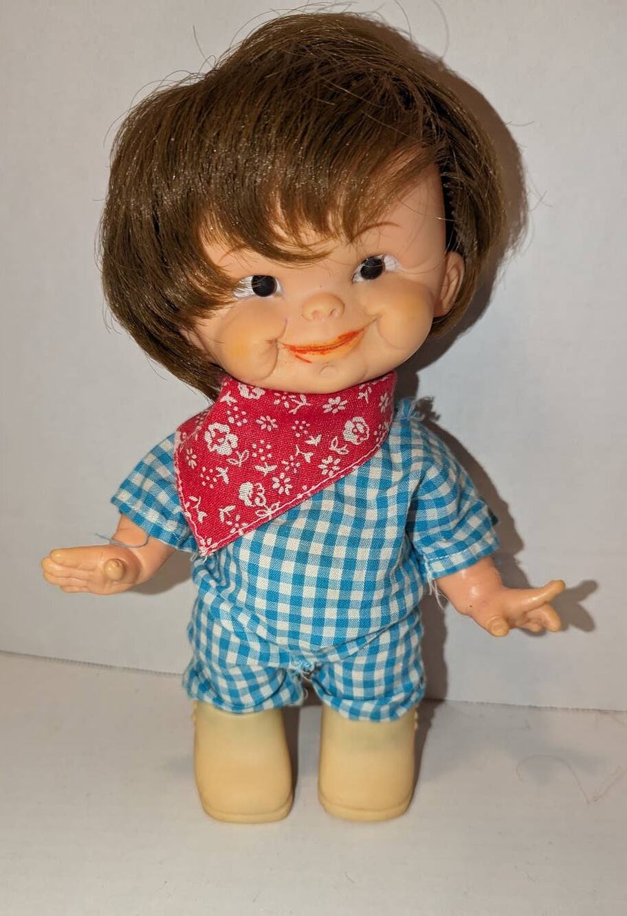 Vintage 1960's 9.5" Boy Doll Smiling Vinyl Imp Japan